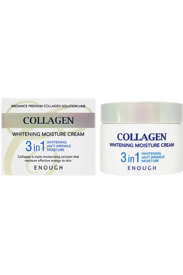 Enough Отбеливающий увлажняющий крем с коллагеном / Collagen Whitening Moisture Cream 3 in 1, 50 г KRISTALLER, белый - фото 2