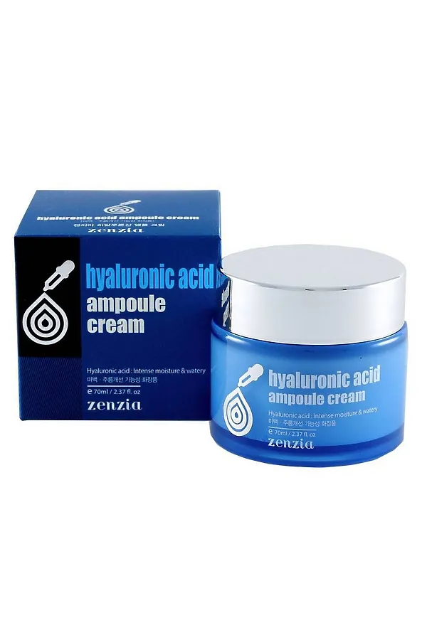 Jigott Крем для лица увлажняющий с гиалуроновой кислотой / Zenzia Hyaluronic Acid Ampoule Cream, 70 мл KRISTALLER, белый - фото 2
