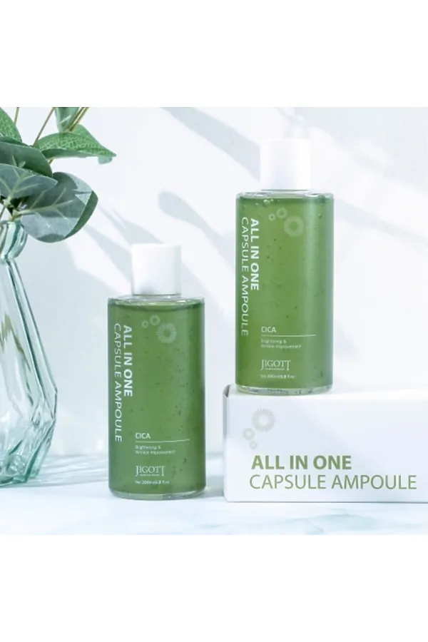 Jigott Сыворотка для лица с экстрактом центеллы азиатской / All In One Cica Capsule Ampoule, 200 мл KRISTALLER, центелла - фото 2