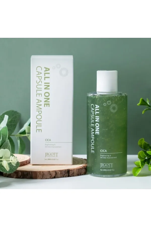Jigott Сыворотка для лица с экстрактом центеллы азиатской / All In One Cica Capsule Ampoule, 200 мл KRISTALLER, центелла - фото 2