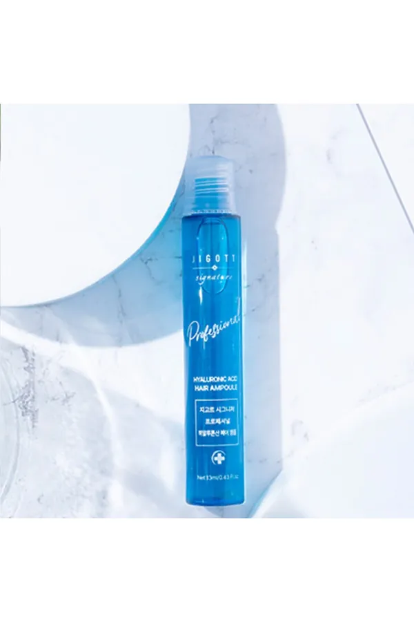 Jigott Ампульный филлер для волос с гиалуроновой кислотой / Signature Professional Hyaluronic Acid Hair Ampoule, 10 шт. x 13 мл KRISTALLER, синий - фото 2