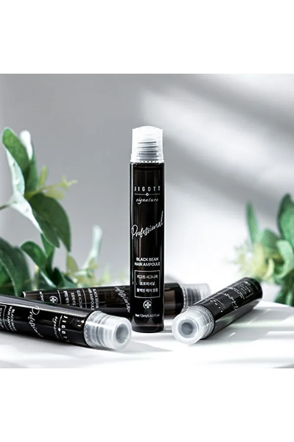 Jigott Ампульный филлер для волос с экстрактом черной фасоли / Signature Professional Black Bean Hair Ampoule, 10 шт. x 13 мл KRISTALLER, черный - фото 2