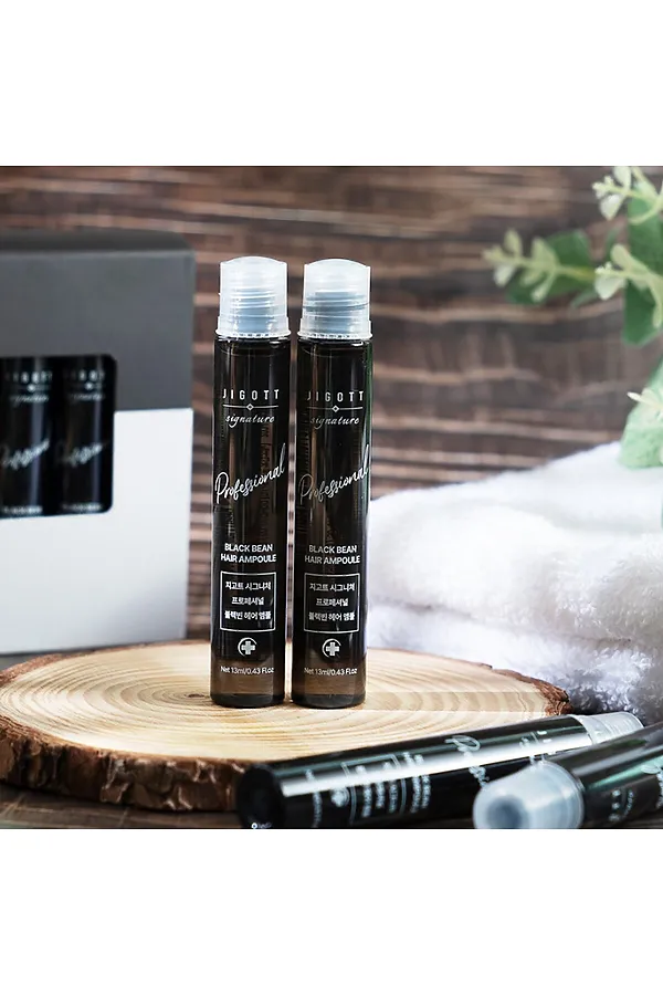 Jigott Ампульный филлер для волос с экстрактом черной фасоли / Signature Professional Black Bean Hair Ampoule, 10 шт. x 13 мл KRISTALLER, черный - фото 2