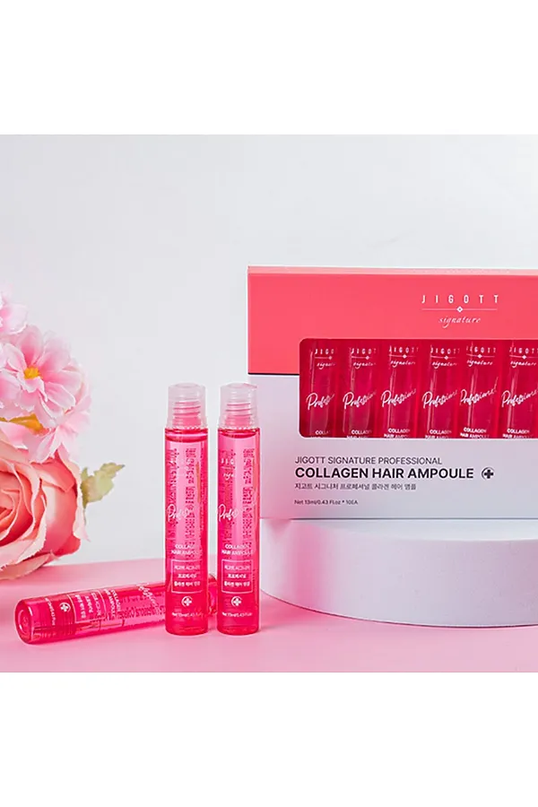 Jigott Ампульный филлер для волос с коллагеном / Signature Professional Collagen Hair Ampoule, 10 шт. x 13 мл KRISTALLER, красный - фото 2