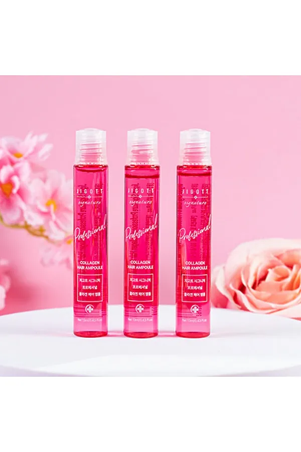 Jigott Ампульный филлер для волос с коллагеном / Signature Professional Collagen Hair Ampoule, 10 шт. x 13 мл KRISTALLER, красный - фото 2
