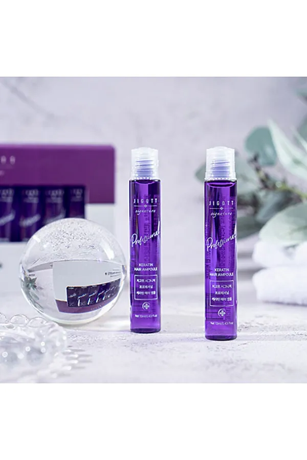 Jigott Ампульный филлер для волос с кератином / Signature Professional Keratin Hair Ampoule, 10 шт. x 13 мл KRISTALLER, фиолетовый - фото 2