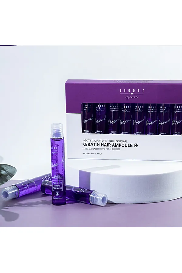 Jigott Ампульный филлер для волос с кератином / Signature Professional Keratin Hair Ampoule, 10 шт. x 13 мл KRISTALLER, фиолетовый - фото 2