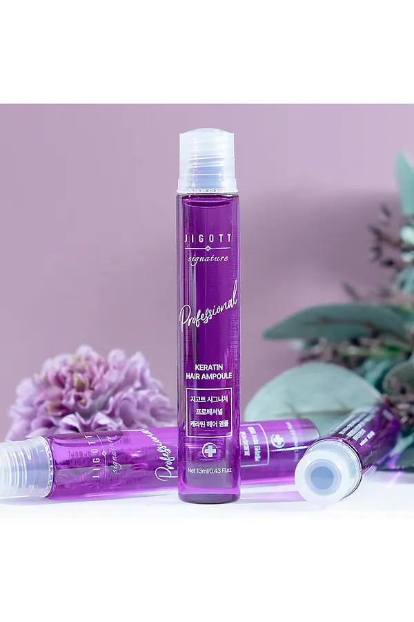 Jigott Ампульный филлер для волос с кератином / Signature Professional Keratin Hair Ampoule, 10 шт. x 13 мл KRISTALLER, фиолетовый - фото 2