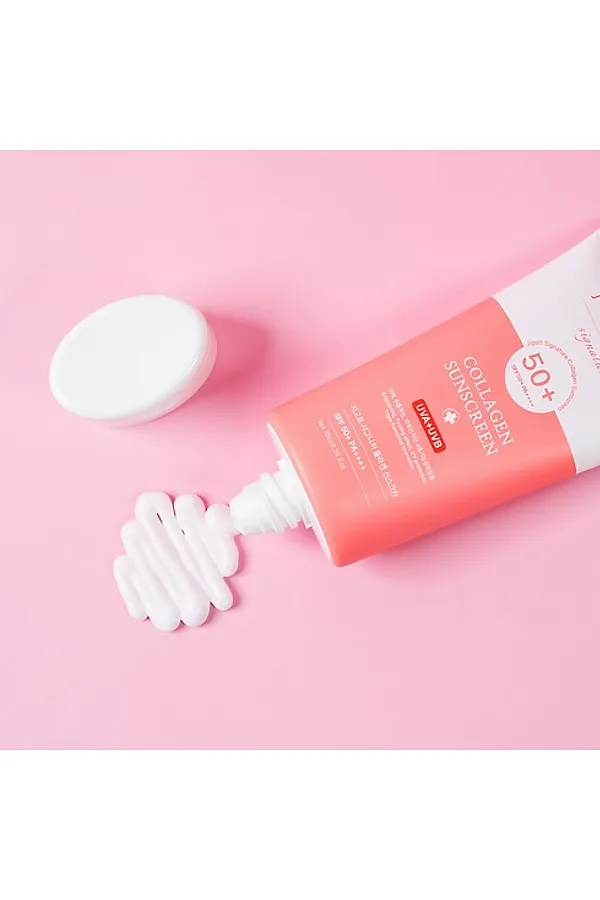 Jigott Крем для лица солнцезащитный с коллагеном / Signature Collagen Sunscreen SPF50+ PA++++, 70 мл KRISTALLER, розовый - фото 2