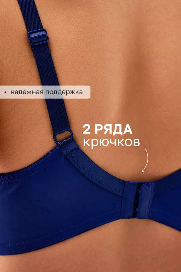 Бюстгальтер 21391 мягкий кружевной на косточках OIRO НАТАЛИ, синий - фото 2