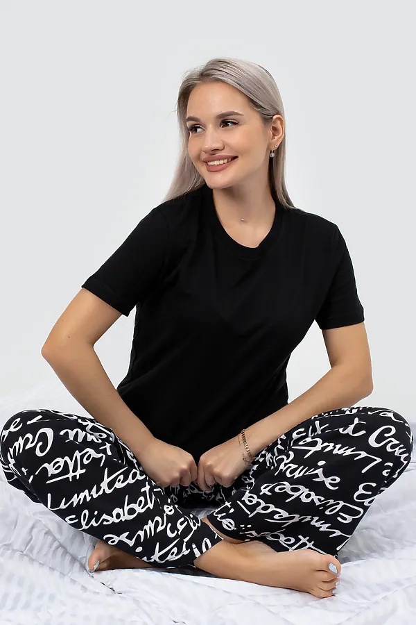 Костюм с брюками КЖ018 НАТАЛИ, черный,белый - фото 2