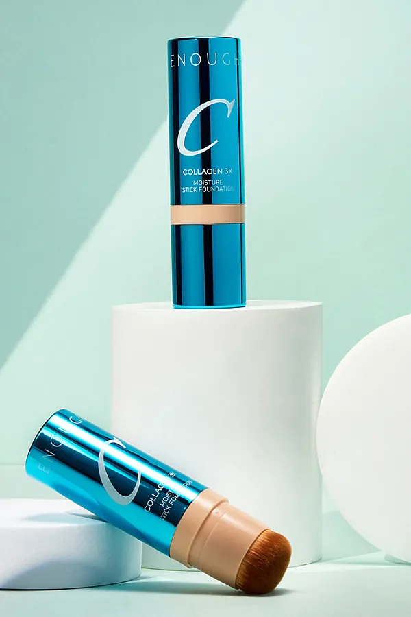 Enough Увлажняющая тональная основа-стик с кистью / Collagen 3X Moisture Stick Foundation #13N, светло-бежевый, 14 г KRISTALLER, светло-бежевый - фото 2