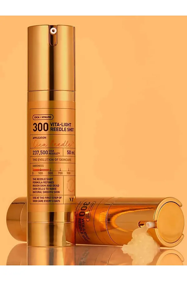 VT Cosmetics Бустер-сыворотка для лица с микроиглами и витамином C / Vita-Light Reedle Shot 300, 50 мл KRISTALLER, золотой - фото 2