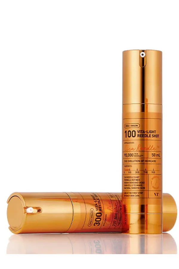 VT Cosmetics Бустер-сыворотка для лица с микроиглами и витамином C / Vita-Light Reedle Shot 100, 50 мл KRISTALLER, золотой - фото 2