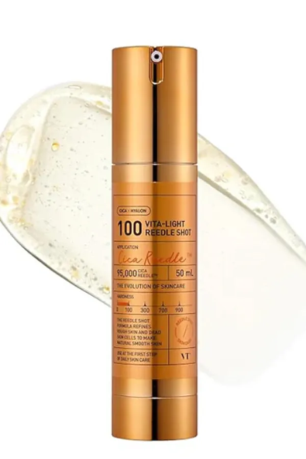 VT Cosmetics Бустер-сыворотка для лица с микроиглами и витамином C / Vita-Light Reedle Shot 100, 50 мл KRISTALLER, золотой - фото 2