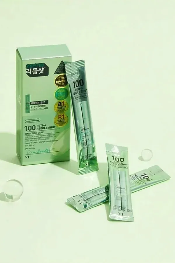 VT Cosmetics Бустер-сыворотка для лица с микроиглами и витамином C / Vita-Light Reedle Shot 100, 50 мл KRISTALLER, зелёный - фото 2