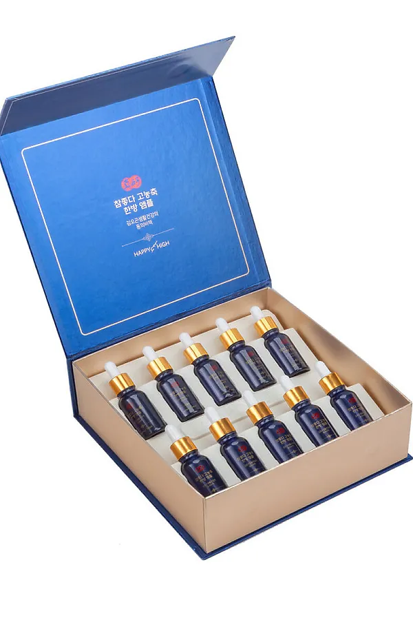 HAPPY HIGH Набор высококонцентрированных сывороток для лица с восточными травами / Highly Concentrated Oriental Herbs Ampoule, 15 мл x 10 KRISTALLER, синий - фото 2