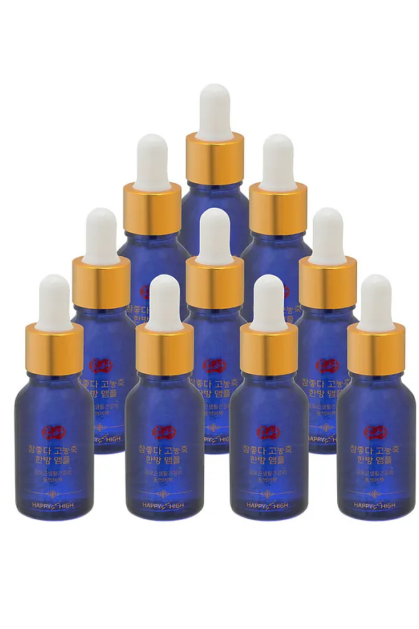 HAPPY HIGH Набор высококонцентрированных сывороток для лица с восточными травами / Highly Concentrated Oriental Herbs Ampoule, 15 мл x 10 KRISTALLER, синий - фото 2