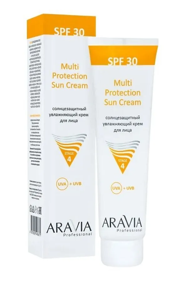 Aravia Солнцезащитный увлажняющий крем для лица / Multi Protection Sun Cream SPF 30, 100 мл KRISTALLER, белый - фото 2