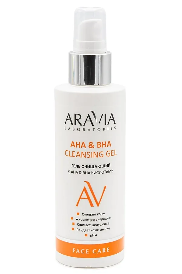 Aravia Laboratories Гель очищающий для лица с АНА и ВНА кислотами / AHA&BHA Cleansing Gel, 150 мл KRISTALLER, бесцветный - фото 2