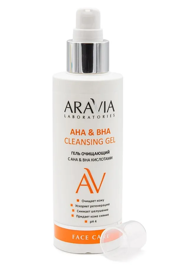 Aravia Laboratories Гель очищающий для лица с АНА и ВНА кислотами / AHA&BHA Cleansing Gel, 150 мл KRISTALLER, бесцветный - фото 2
