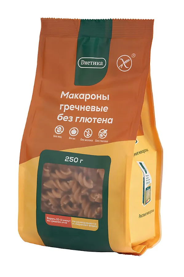 Макароны Спираль из гречневой муки "Диетика" 250г ЭКО-ПРОДУКТЫ, - - фото 2