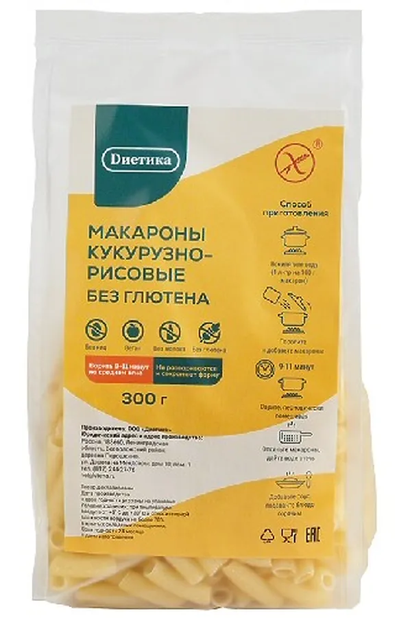 Макароны Трубочка кукурузно-рисовая "Диетика" 300г ЭКО-ПРОДУКТЫ, - - фото 2