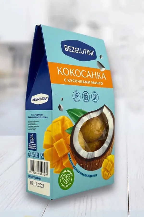 Конфеты "Кокосанка" манго Bezglutini 105г ЭКО-ПРОДУКТЫ, - - фото 2