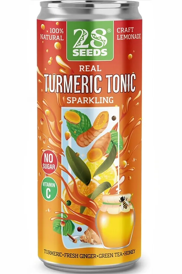 Напиток куркуминный тоник "Turmeric tonic" среднегаз. с соком, ж/б 330мл ЭКО-ПРОДУКТЫ, - - фото 2