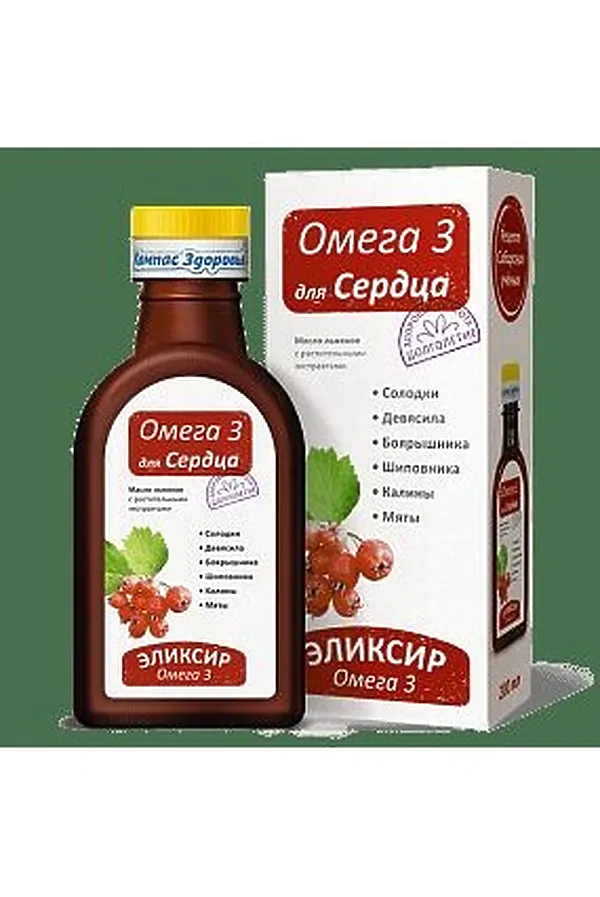Эликсир "Для Сердца - Омега 3" на льняном масле 200мл ЭКО-ПРОДУКТЫ, - - фото 2