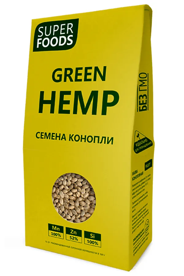 Конопля пищевая семена "Green Hemp seeds" 150г ЭКО-ПРОДУКТЫ, - - фото 2