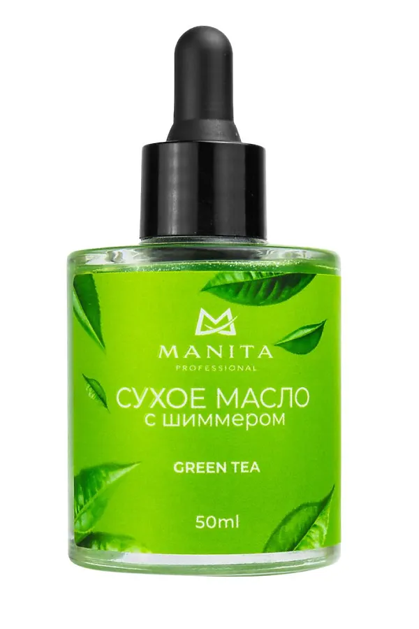 Manita Professional Масло для кутикулы сухое укрепляющее с шиммером / Green Tea, 50 мл KRISTALLER, green tea - фото 2