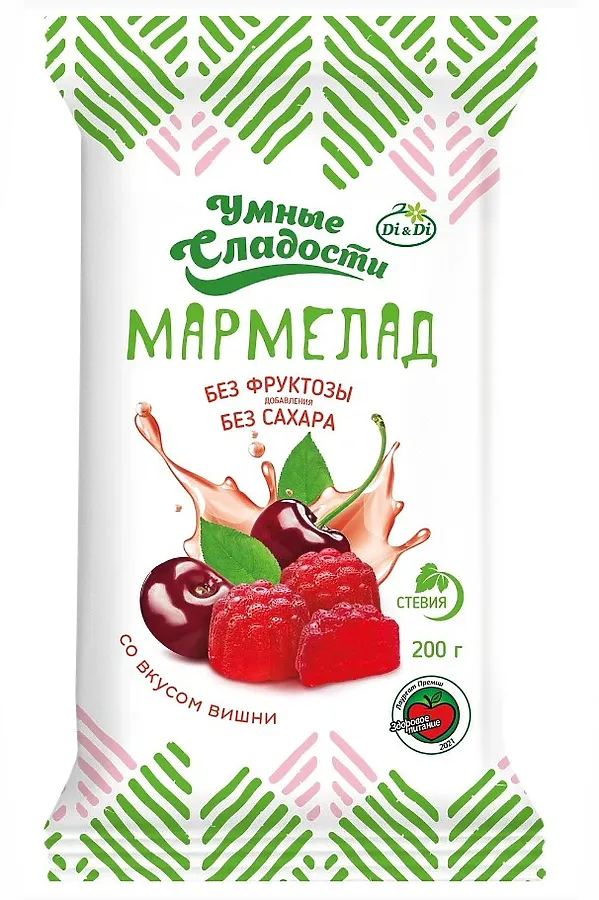 Мармелад "УмСладости" формовой на стевии со вкусом вишни 200г ЭКО-ПРОДУКТЫ, - - фото 2