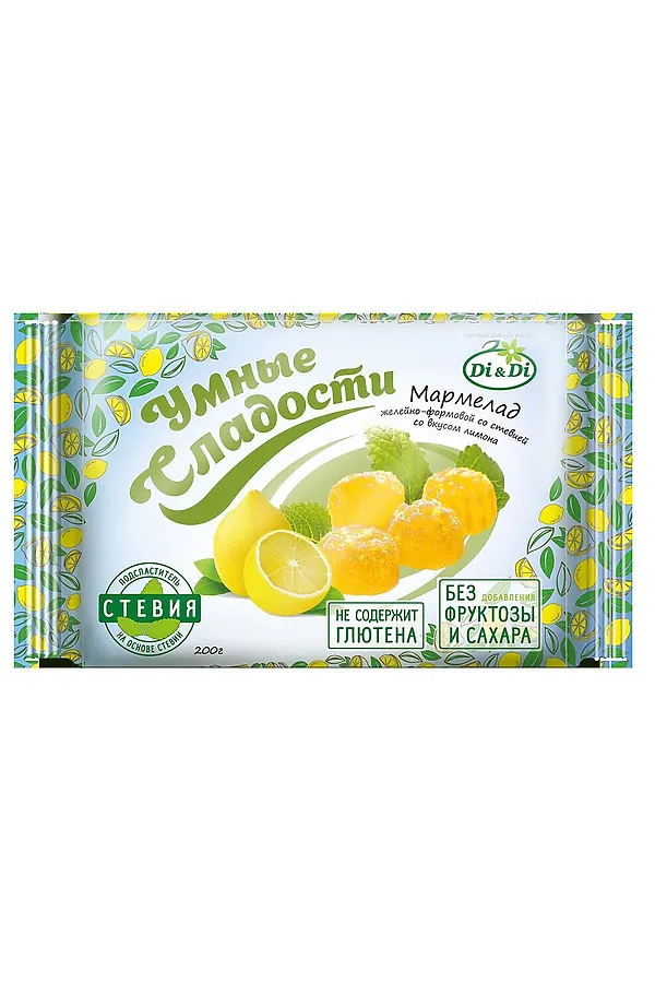 Мармелад "УмСладости" формовой на стевии со вкусом лимона 200г ЭКО-ПРОДУКТЫ, - - фото 2