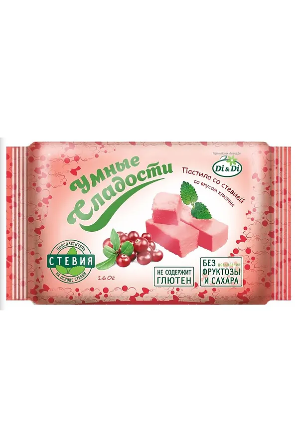 Пастила диетическая "УмСладости" на стевии клюква 160г ЭКО-ПРОДУКТЫ, - - фото 2