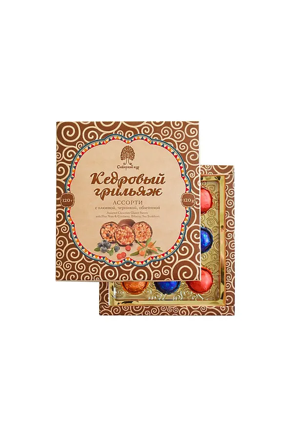Конфеты "Кедровый грильяж" ассорти в натуральном шоколаде - клюква, облепиха, черника 120г  ЭКО-ПРОДУКТЫ, - - фото 2