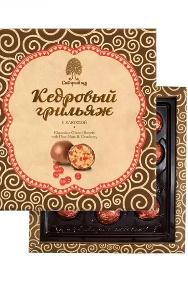 Конфеты "Кедровый грильяж" с клюквой в шоколадной глазури 120г ЭКО-ПРОДУКТЫ, - - фото 2