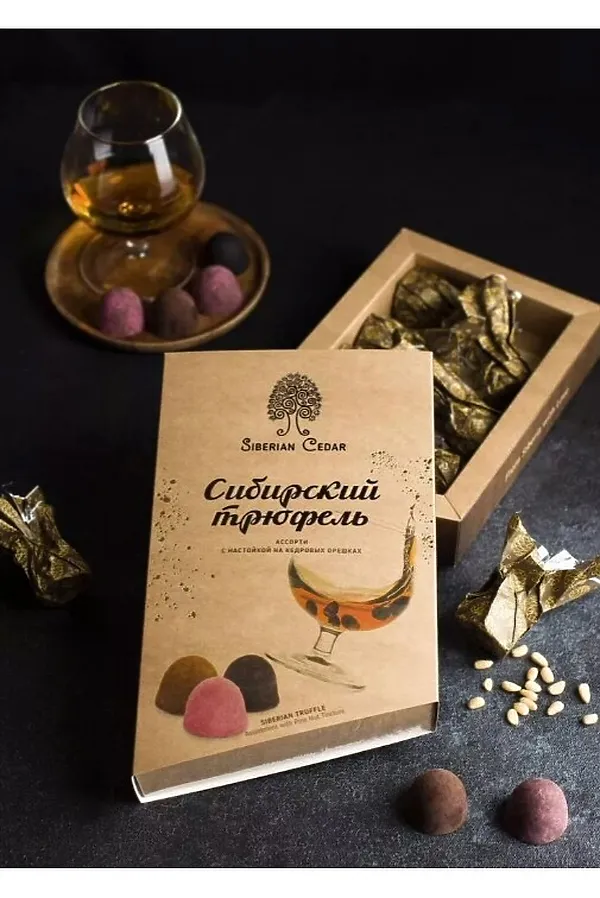 Конфеты "Кедровый трюфель" ассорти с кедровой настойкой 100г ЭКОПРОДУКТЫ, - - фото 2
