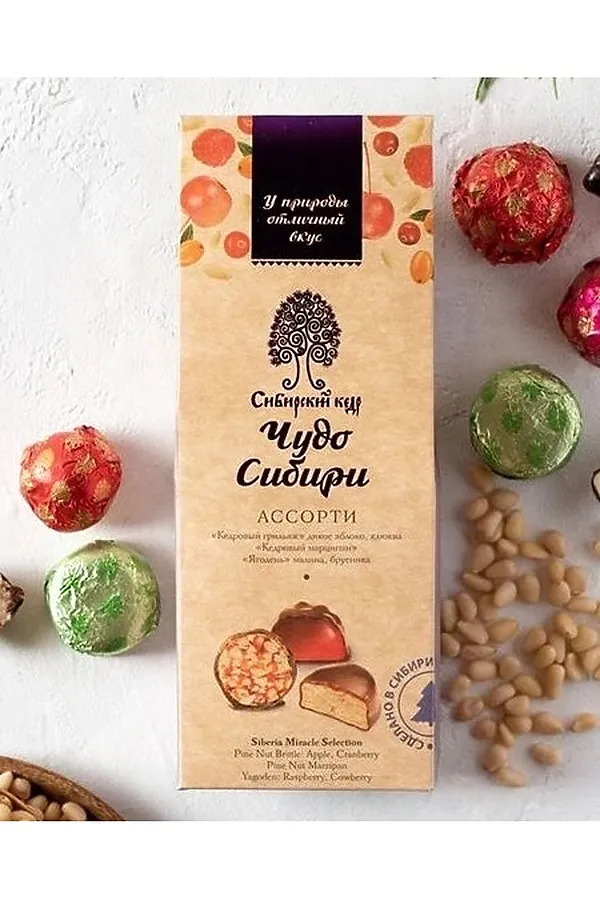 Конфеты Ассорти 5 вкусов "Чудо Сибири" грильяж, марципан, ягодень 90г ЭКОПРОДУКТЫ, - - фото 2