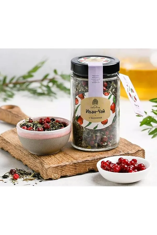 Иван-чай с брусникой, стекло 60г ЭКО-ПРОДУКТЫ, - - фото 2
