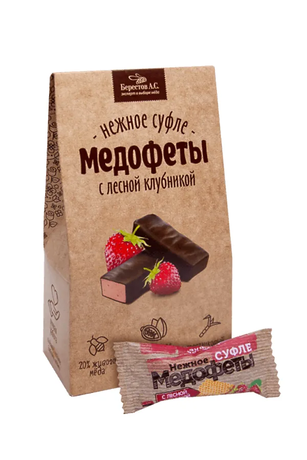 Конфеты "Медофеты" в шоколаде лесная клубника 150г  ЭКО-ПРОДУКТЫ, - - фото 2