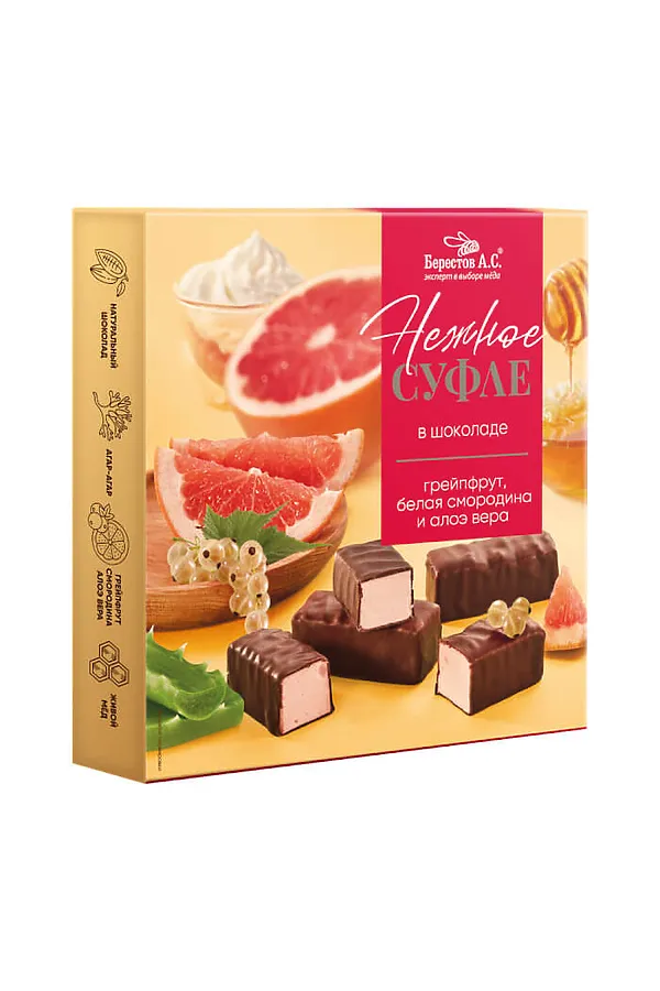 Конфеты "Нежное суфле" грейпфрут, смородина, алоэ и вера 155г ЭКО-ПРОДУКТЫ, - - фото 2