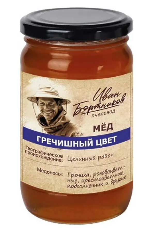 Мёд "Бортников" Гречишный цвет, ст.банка 500г ЭКО-ПРОДУКТЫ, - - фото 2