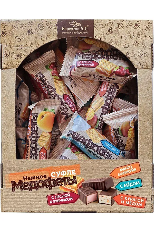 Конфеты "Медофеты" суфле ассорти, телевизор 450г ЭКО-ПРОДУКТЫ, - - фото 2