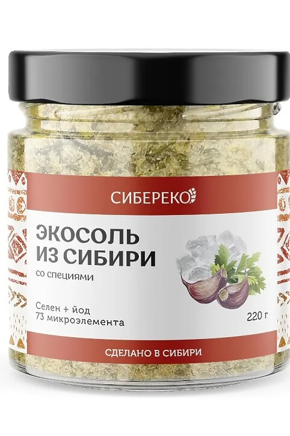 Экосоль сибирская молотая со специями (Селен+йод), ст банка 200г ЭКО-ПРОДУКТЫ, - - фото 2