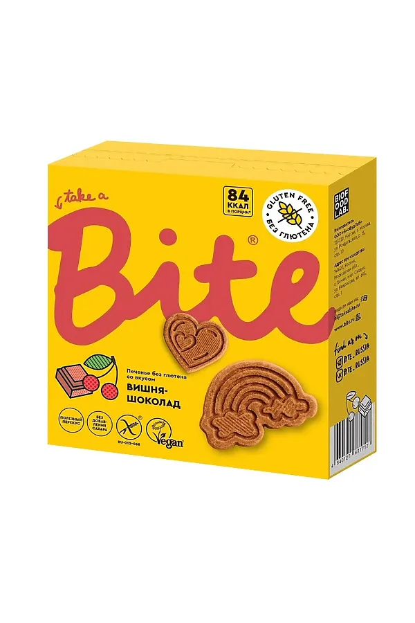 Печенье Bite "Вишня-шоколад" ш/б 115г ЭКО-ПРОДУКТЫ, - - фото 2