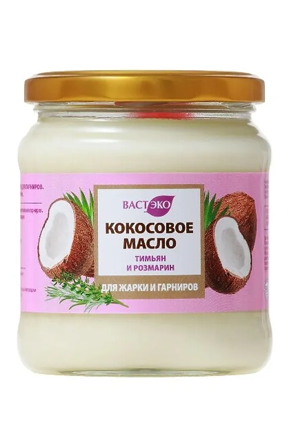 Масло кокосовое для жарки "Тимьян и Розмарин", банка 445мл ЭКО-ПРОДУКТЫ, - - фото 2