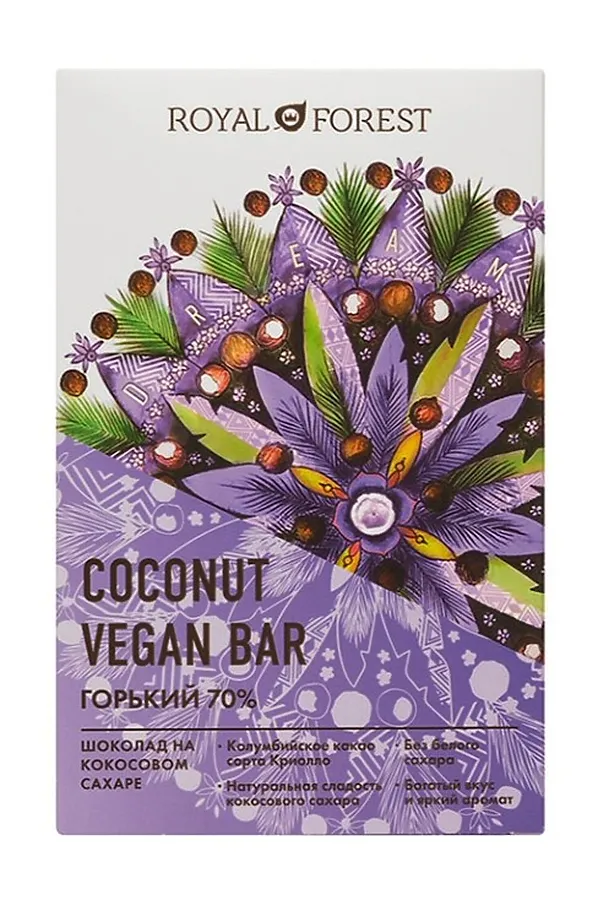 Шоколад кокосовый Горький 70% Vegan 50г ЭКОПРОДУКТЫ, - - фото 2