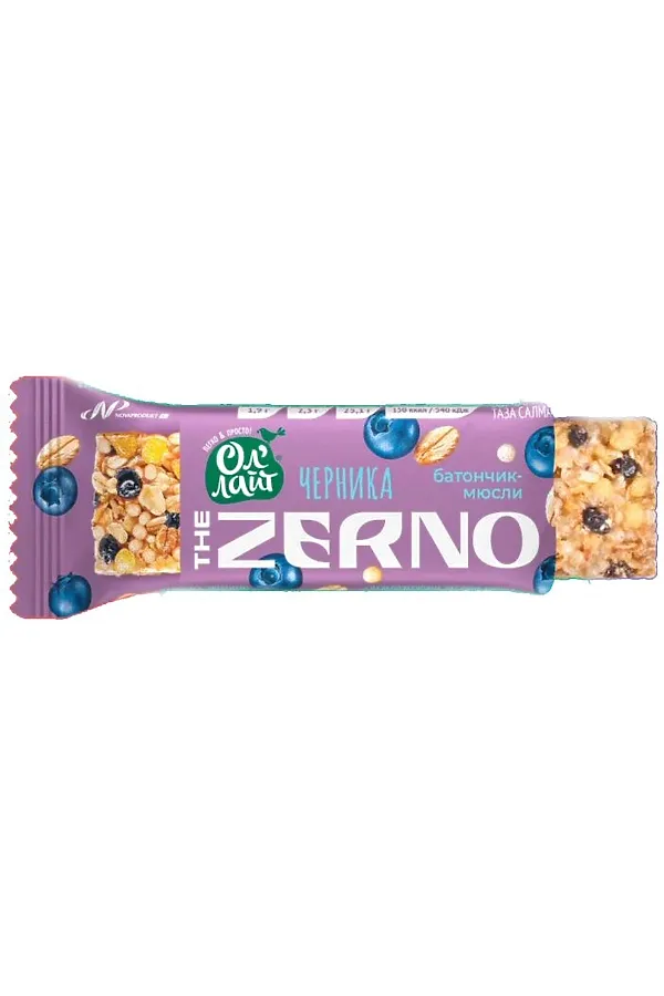 Батончик мюсли Ол`Лайт Zerno Черника 35г ЭКО-ПРОДУКТЫ, - - фото 2