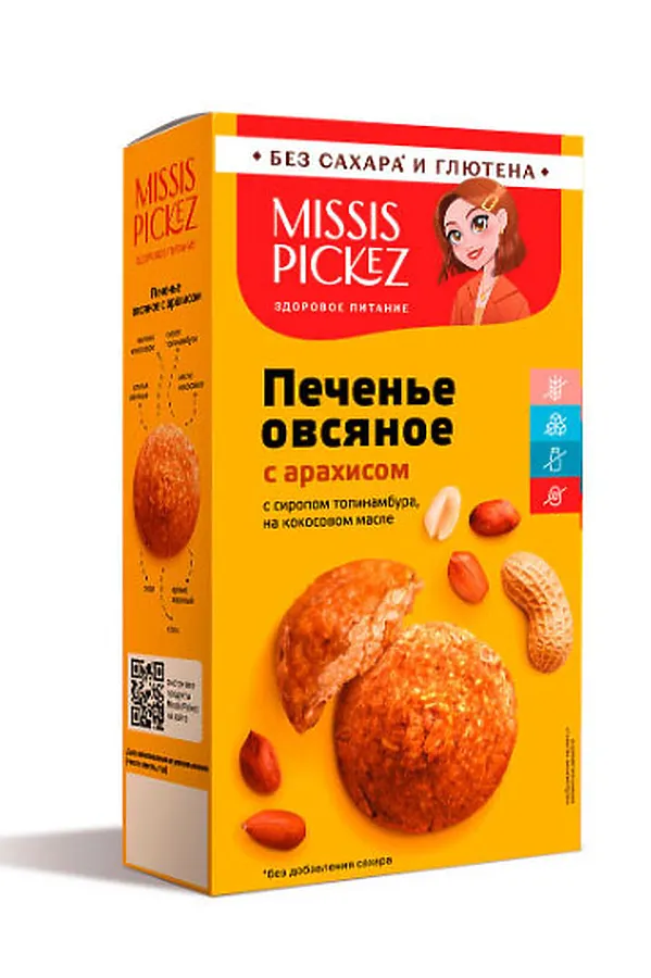 Печенье овсяное арахис Missis Pickez 100г ЭКО-ПРОДУКТЫ, - - фото 2